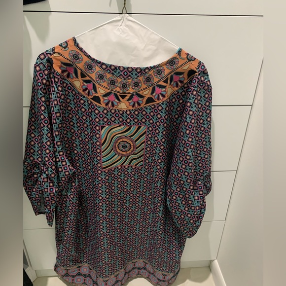 Bohemian Teal,Pink and Orange Printed Dress by Urban CoCo XXL - Picture 2 of 2